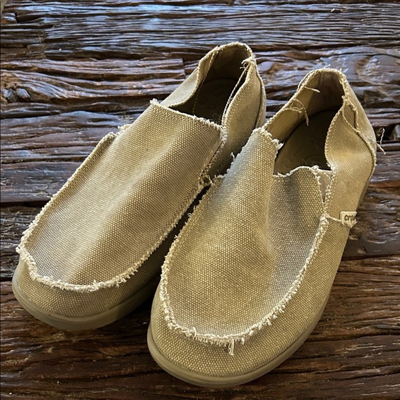 CROCS Men's Beige Slip-On Loafers - Picture 1 of 5